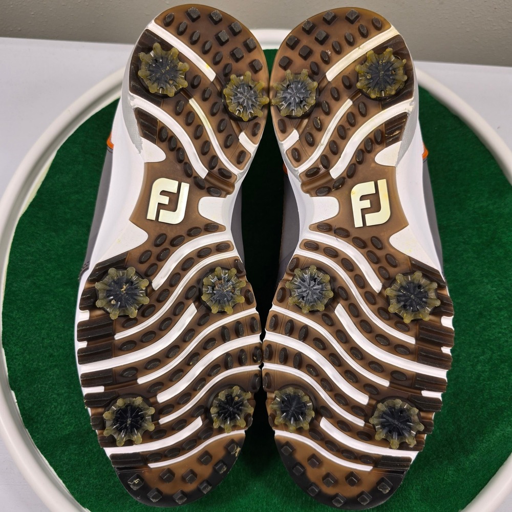 FootJoy White and Brown Athletic Golf Shoes - Picture 7 of 10